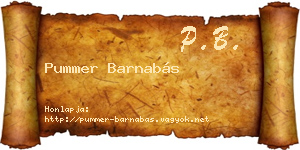 Pummer Barnabás névjegykártya